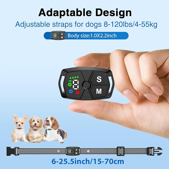 Dog Bark Collar 2024 Smart Modes，7 Adjustable
