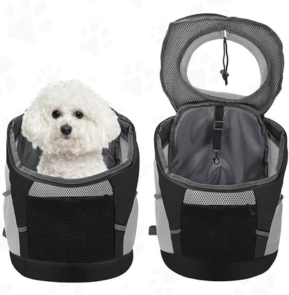 SUNRISING Pet Dog Carrier Backpack for Small Dogs,Dog Front Carrier with Storage Pockets Head Out Breathable Dog Back Pack for Hiking Dog Backpack Carrier with Safety Strips Black M