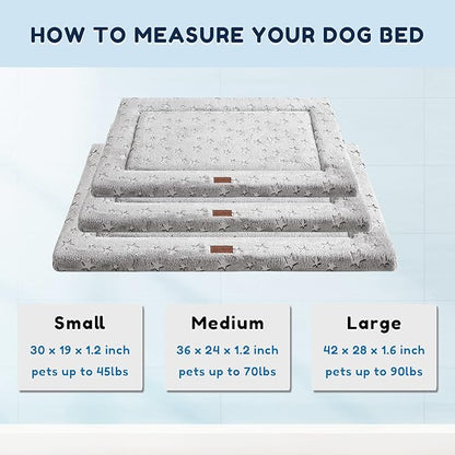 Figopage Stylish Dog Bed for Crate with Removable Machine Washable Prints,30x19 Inches
