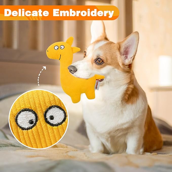 Squeaky Dog Toys, Cute Plush Toy for Dogs Indoor Play, Interactive Dog Toys with Non-Shedding Material for Small and Medium Dogs - Giraffe