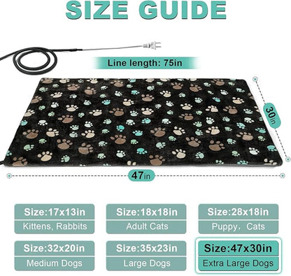 Extra Large Dog Heating Pad 47x30 in Waterproof Pet Heating Pad