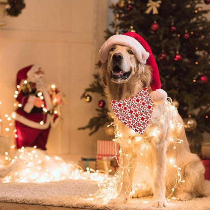 Christmas Day Dog Bandana Red Green Plaid Cotton