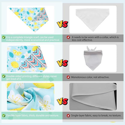SCENEREAL Summer Dog Bandanas Bulk 4 Pack for Small Medium Large Dogs