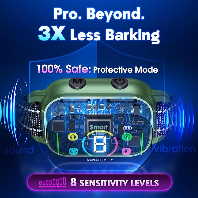NHUJK Bark Collar- Smart Dog Bark Collar for Small Medium Large Dogs 8 Adjustable