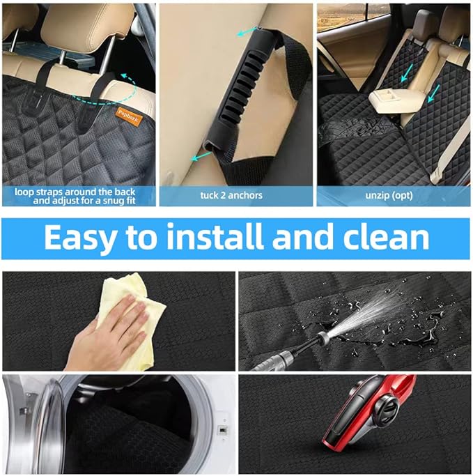 Dog Back Seat Cover Protector for SUV Trucks Cars Protector(Black2)