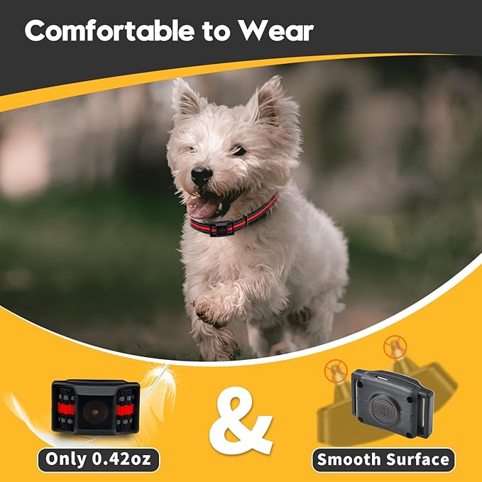 Tiniest Bark Collar for Small Dogs 5-15lbs 1.6 * 1in & 0.42oz, No 5 Sensitivity