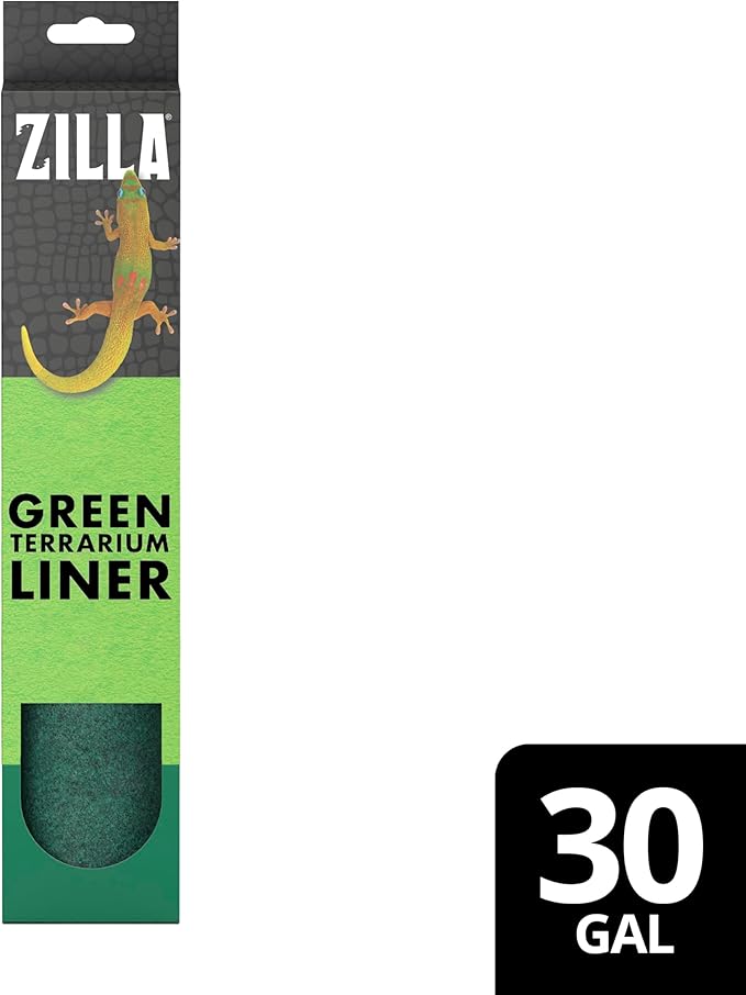 Zilla Reptile Terrarium Bedding Substrate Floor Liner, Green, 30G, 11.75" x 35.5"