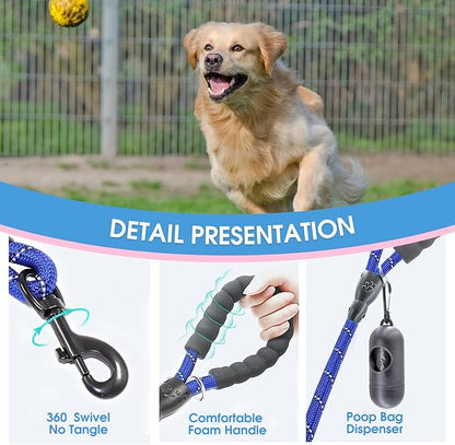 BAAPET 2/4/5/6 FT Dog Leash with Comfortable Padded Handle and Highly Reflective Threads for Small Medium and Large Dogs (6FT-1/2''