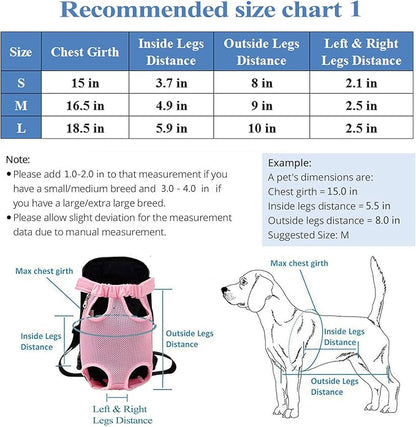 Dog Carrier Legs Out Front Pet Carrier Backpack Adjustable Puppy Cat Small Bag with Shoulder Strap and Sling for Traveling Hiking Camping Outdoor