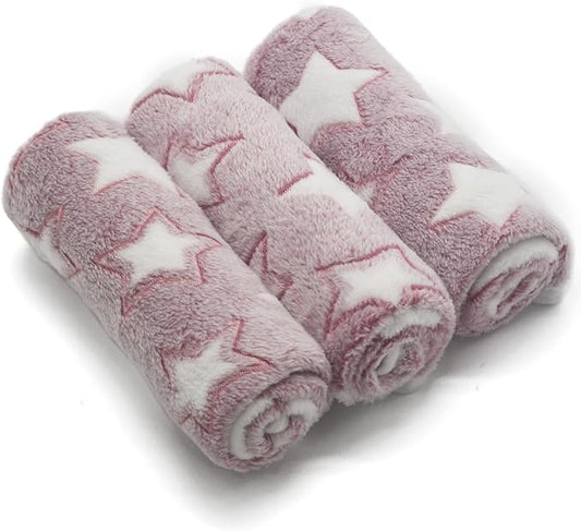 1 Pack 3 Puppy Blankets Super Soft Warm Sleep Mat Cute Star Print Throw Blanket Premium Warm Fleece Flannel Pet Blanket Dog Blankets for Small Dogs Puppy Cat,Small(23"x15")