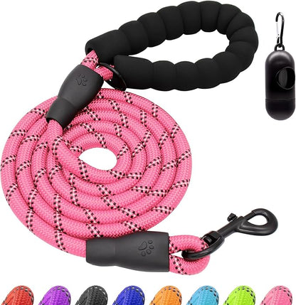 Dog Leash Heavy Duty 4/5/6FT Reflective 5'*1/2'', Pink
