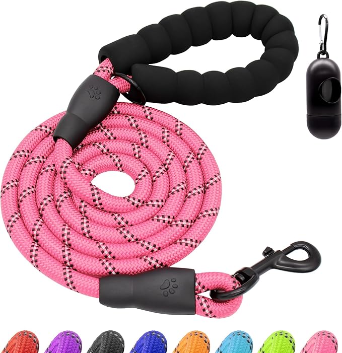 Dog Leash Heavy Duty 4/5/6FT Reflective 6'*1/2'', Pink