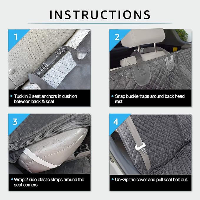 Vailge Bench Dog Car Seat Cover for Back Seat 100% Waterproof