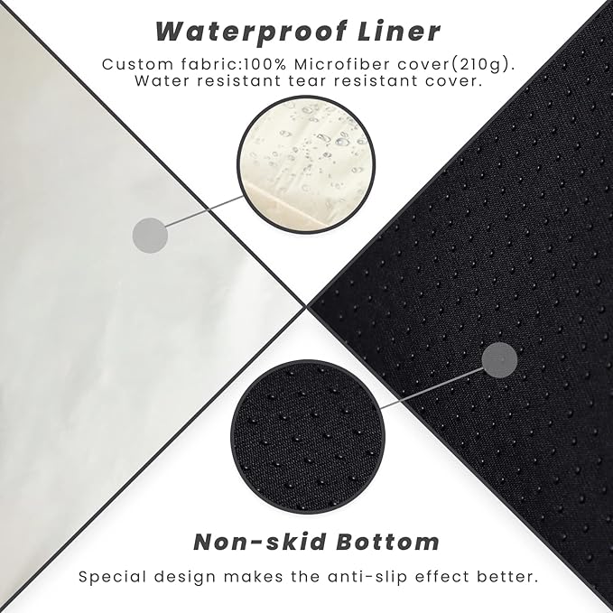 Laifug Orthopedic Memory Foam Extra Large Dog Bed with Pillow and Durable Water Proof Liner & Removable Washable Cover & Smart Design (Medium (34"x22"x7")