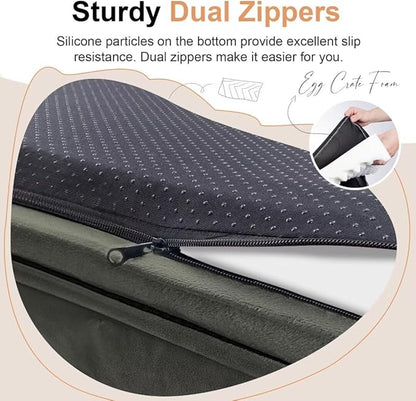 Large Dog Bed Orthopedic Washable: Beds Bolster XL Bed Large Big Dogs Memory Foam Couch Sofa Waterproof with Removable Cover