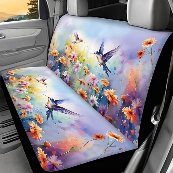 Tupalatus Set of 2 Pack Car Back Seat Covers Full Set Auto Backing Bench Seats Covers Pet Dog Pads Fit Most Vehicle Truck