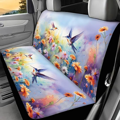 Tupalatus Set of 2 Pack Car Back Seat Covers Full Set Auto Backing Bench Seats Covers Pet Dog Pads Fit Most Vehicle Truck