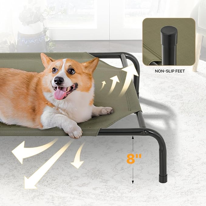MoNiBloom Elevated Dog Bed Cooling Raised Ped Bed Portable Dog Cot for Camping or Beach 42 Inches