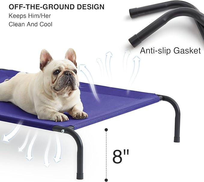 Love's cabin Elevated Cooling Dog Bed for Medium Dogs Beach,Blue,43 inches