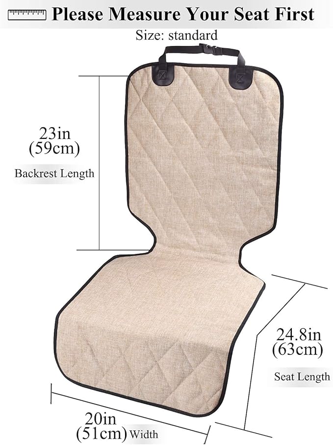 VIVAGLORY Front Dog Seat Covers 1PACK No-Skirt 4 Layers 600D Oxford