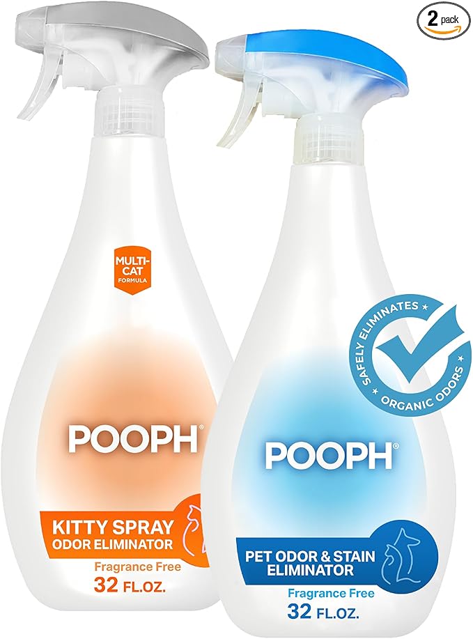 Pooph Pet Odor Eliminator and Litter Box Deodorizer 2-32oz Bottles