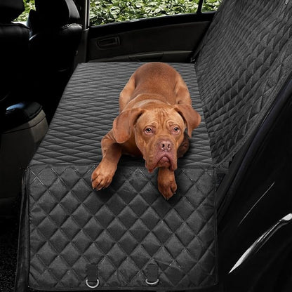 Honest Luxury Quilted Dog Car Seat Covers with Side Flap Pet Backseat Cover for Cars (57''Wx60''L)
