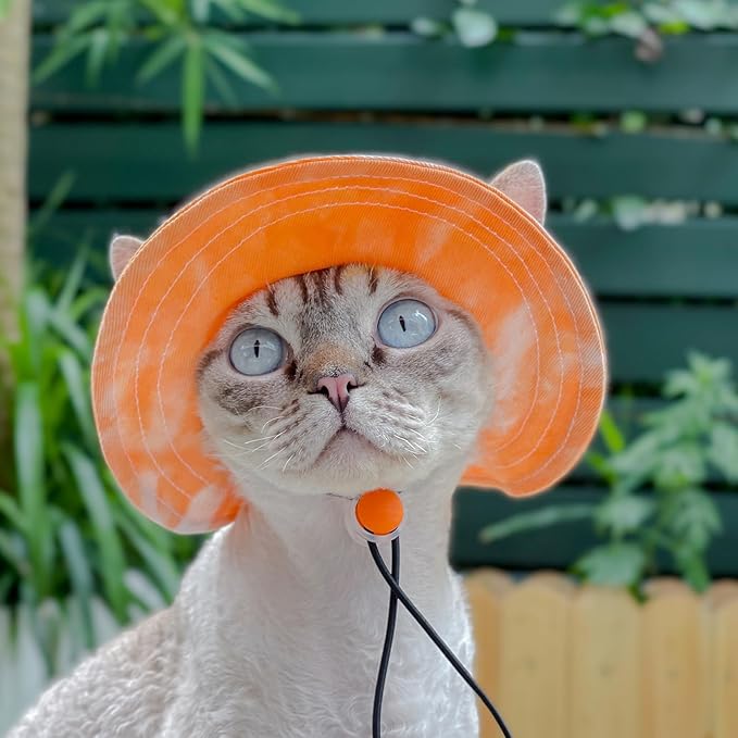 Pet hat with Ear Holes Sunscreen Baseball Cap Suitable for Small and Medium-Sized Dogs Outdoor Climbing hat in Summer Pet Products (Small