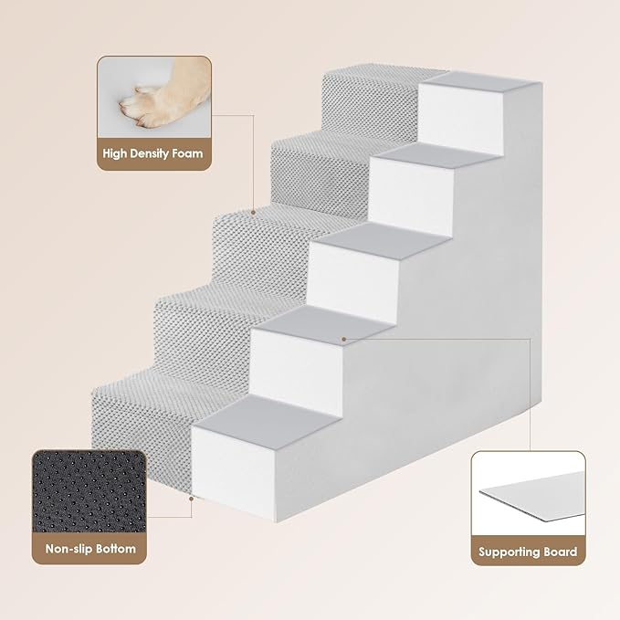EHEYCIGA Dog Stairs for High Bed 22.5”H 5-Step Dog