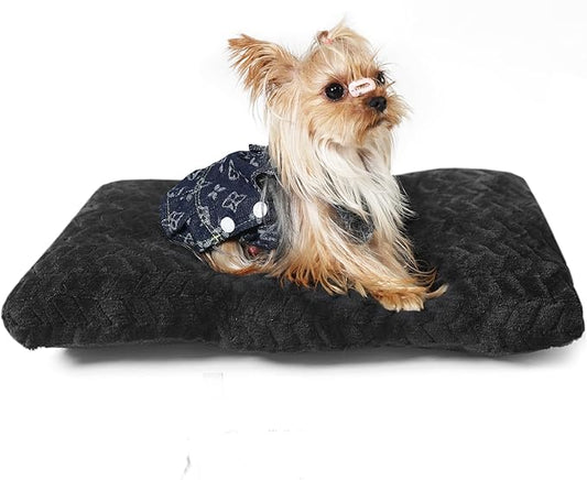 Dog Crate Mat for Dog Cages Black Dog Bed for Small Dogs 22 Inch Dog Crate Bed Washable Dog Mats for Sleeping 15 lbs