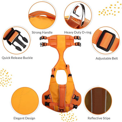 ASENKU Dog Life Jacket with Rescue Handle