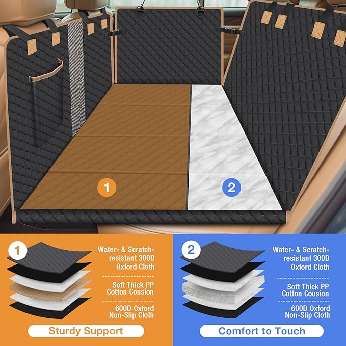 Dog Car Seat Cover for Back Seat Truck,4 Panels