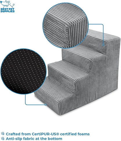Best Pet Supplies Dog Stairs for Small Dogs & Cats 4-Step
