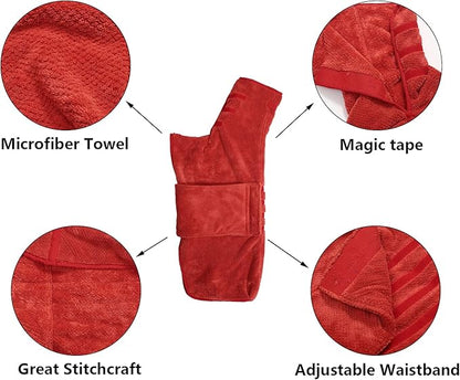 Dog Bathrobe Towel Geyecete Dog Drying Coat-Dry Fast Dog Bag-Pineapple Grid Fast Drying Super Absorbent Pet Dog Cat Bath Robe Towel-Red-S