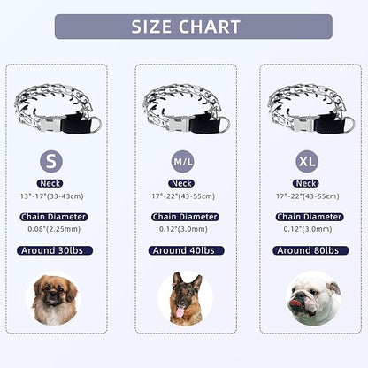 Prong Training Collar for Dogs 2 Extra 20pc Caps (XL(23-27" Neck, 4.0mm))