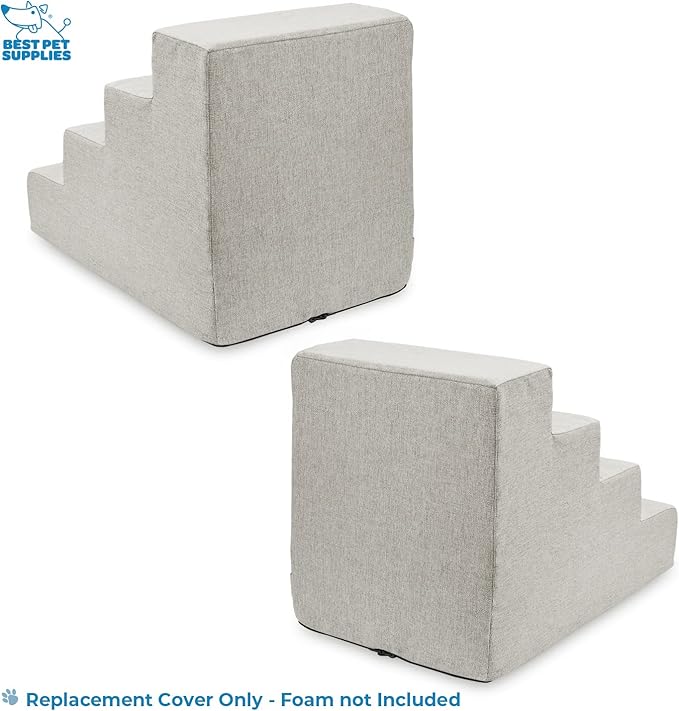 Best Pet Supplies Foam Pet Steps Cover for Small Dogs and Cats 4-Step (H: 18") (Cover