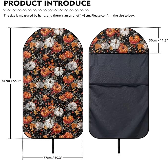 Yewattles Anti Slip Retro Thanksgiving Pumpkins Car Seat
