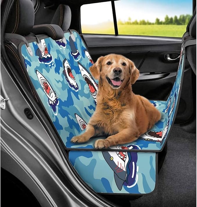 AFPANQZ Cartoon Shark Seat Cover for Cars Back
