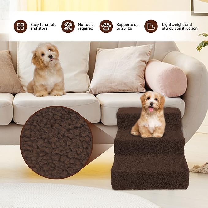 Topmart Plastic Dog Stairs Steps for Small Dogs & Cats 3 Tiers