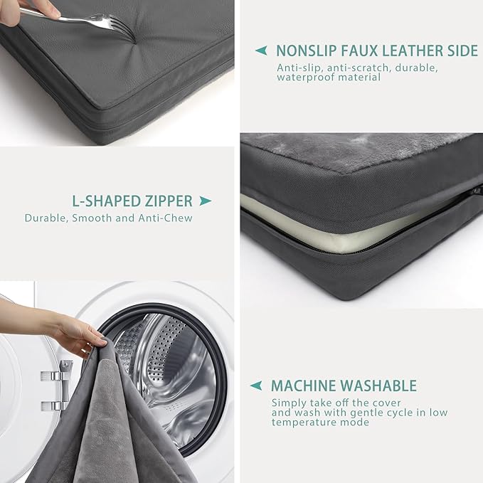 Vonabem Waterproof Dog Bed Medium Small Size Dog 30 inch, 29"x18", Gray