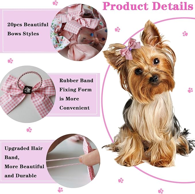 Dog Hair Bows 20pcs Cute