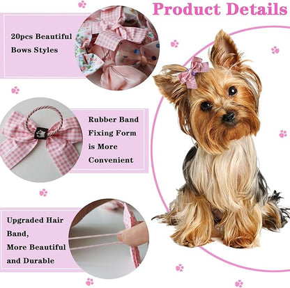 Dog Hair Bows 20pcs Cute