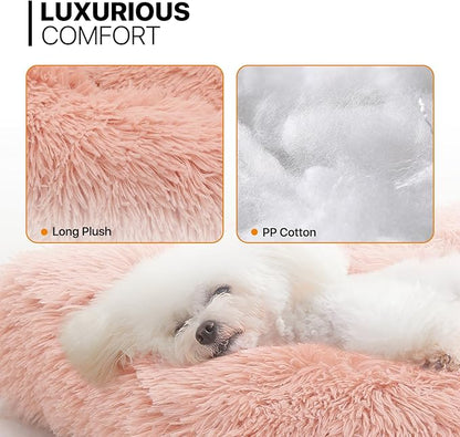MoNiBloom 36.5"x29"x5" Dog Beds for Medium Size Dogs Machine-Washable Long Plush Pet Beds Warming Cozy Soft Bed for Dogs and Cat