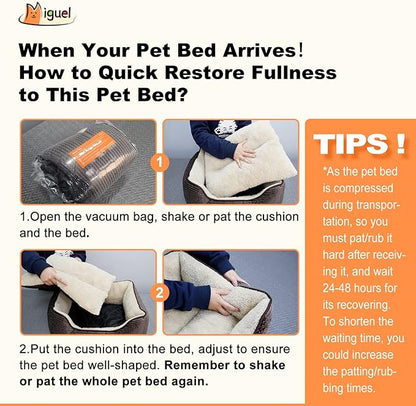 Miguel Dog Bed with Removable Cushion/Pillow for Medium Small Dogs 30 Inch