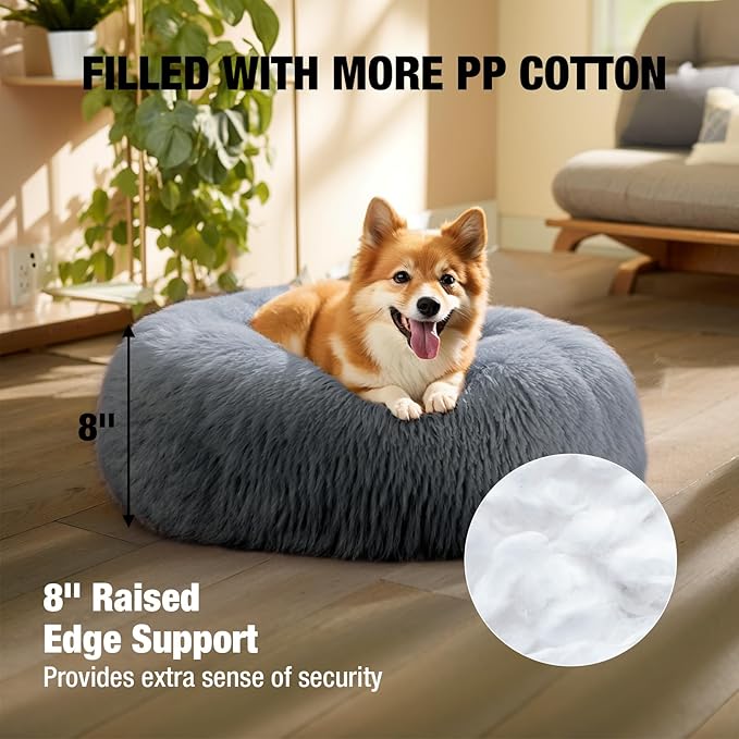 Veehoo Calming Cat Bed for Small Cats 20", Dark