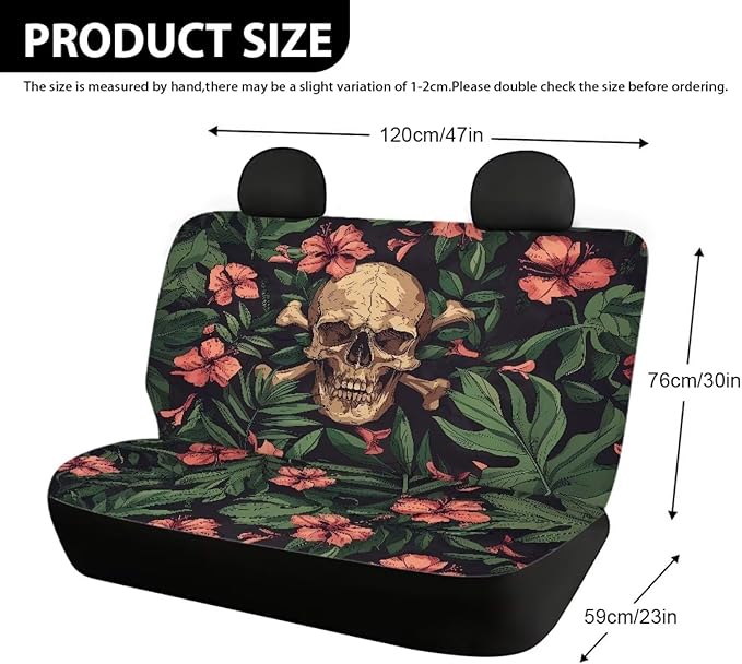 AFPANQZ Tropical Leaves Skull Full Wrap Car Seat