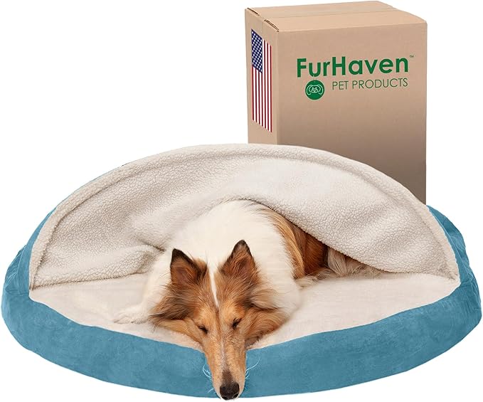 Furhaven 44" Round Orthopedic Dog Bed for Large Dogs w/ Removable Washable Cover 80 lbs 44-inch