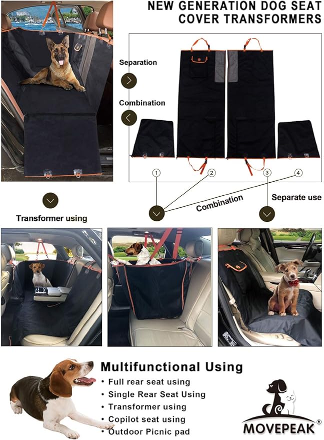 Dog Car Seat Cover for Back Seat