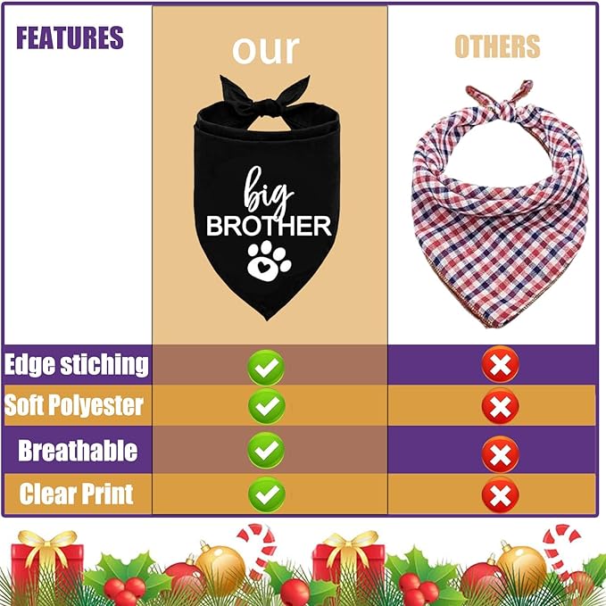 Big Brother Dog Bandana Pet Scarf Dog Pregnancy Announcement Bandana Pregnancy Reveal to Family Dog Bandana Pet Accessories for Dog Lovers Pregnancy Reveal Ideas