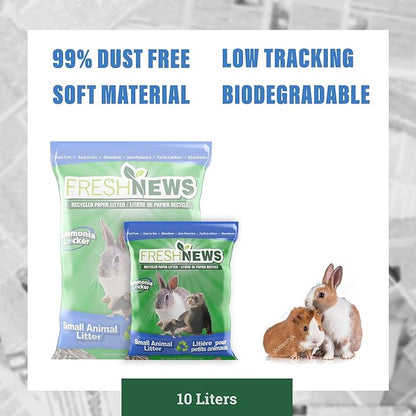 Fresh News Recycled Paper Small Animal Litter Bedding, 10 Liters