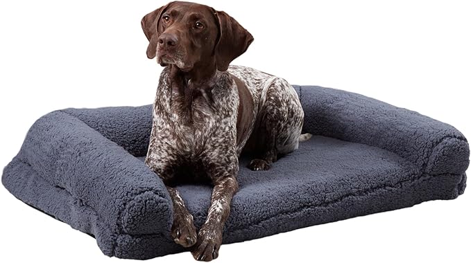 Molly Cozy Sherpa Sofa Style Dog Bed with Removable Cover (36" x 24") -